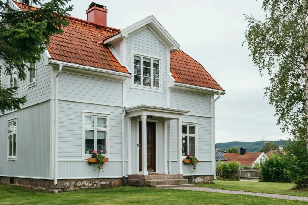 fasaderenovering och f nsterbyte p villa i leksand